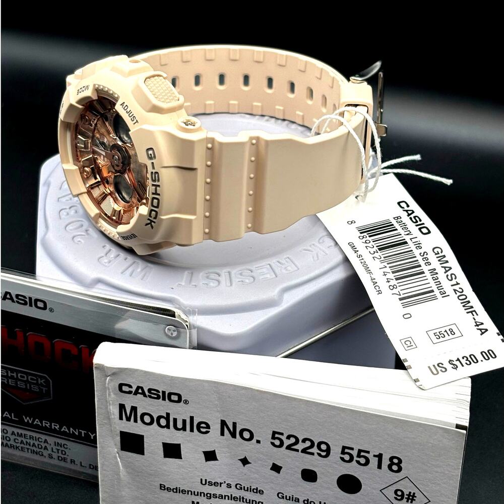 Casio G-Shock GMAS120MF-4A Womens Blush Pink Metallic Analog Digital Watch NIBWT - Picture 11 of 17
